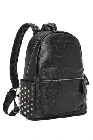 Design Unisex Rygsæk Stor Kapacitet Daypack Alligator Laptop Taske Rejserygsække Sort