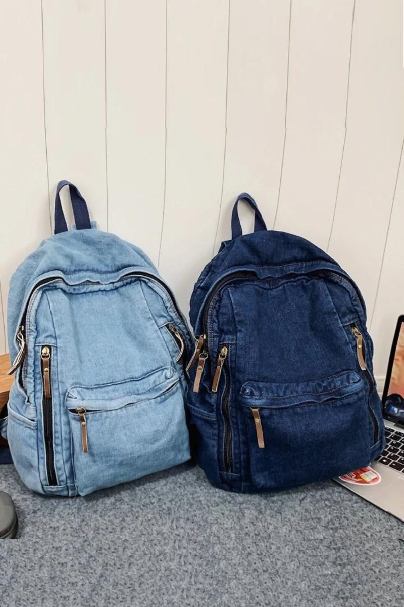 Kvinder Rygsæk Stor Kapacitet Jeans Student