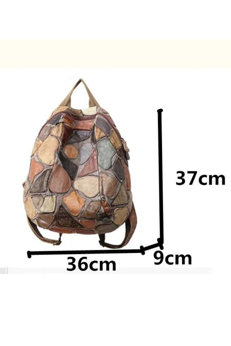 Retro Ægte Læder Kvinder Rygsække Casual Håndlavet Design Håndtasker Top Lag Skuldertasker - Grå