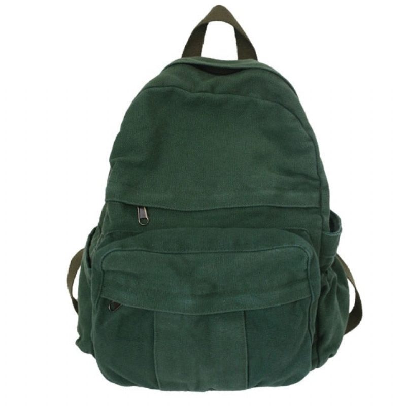 Student Kvinde Bomuld Canvas Rygsæk Kawaii Kvinder Vintage Skoletaske Teenagepige Søde Rygsække Mode Dame Luksus Taske Bog - Sort