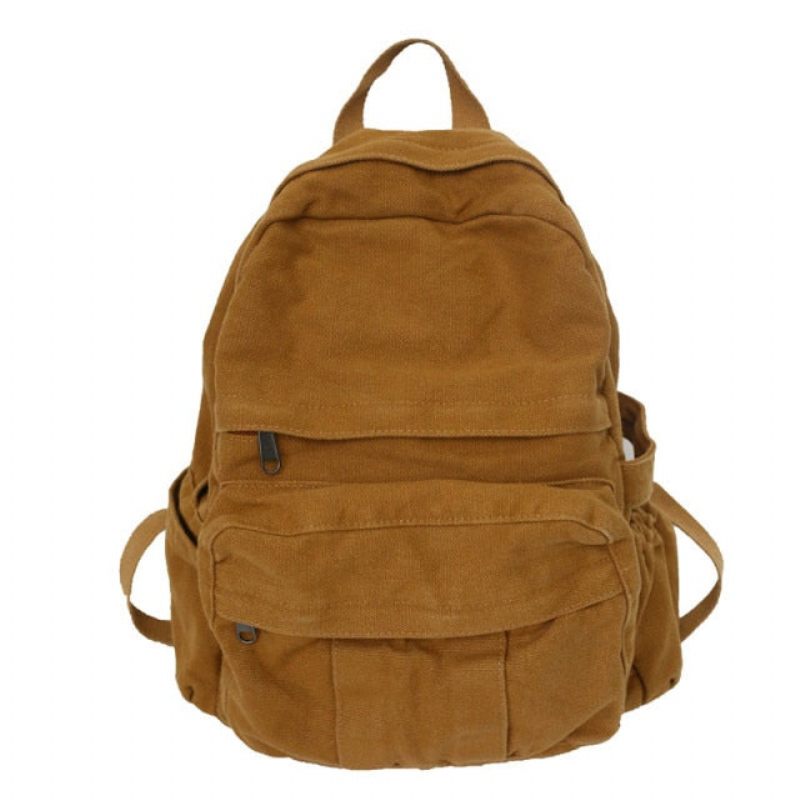 Student Kvinde Bomuld Canvas Rygsæk Kawaii Kvinder Vintage Skoletaske Teenagepige Søde Rygsække Mode Dame Luksus Taske Bog - Sort