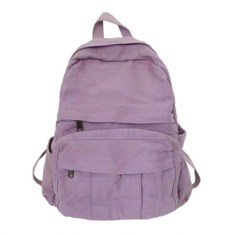Student Kvinde Bomuld Canvas Rygsæk Kawaii Kvinder Vintage Skoletaske Teenagepige Søde Rygsække Mode Dame Luksus Taske Bog - Sort