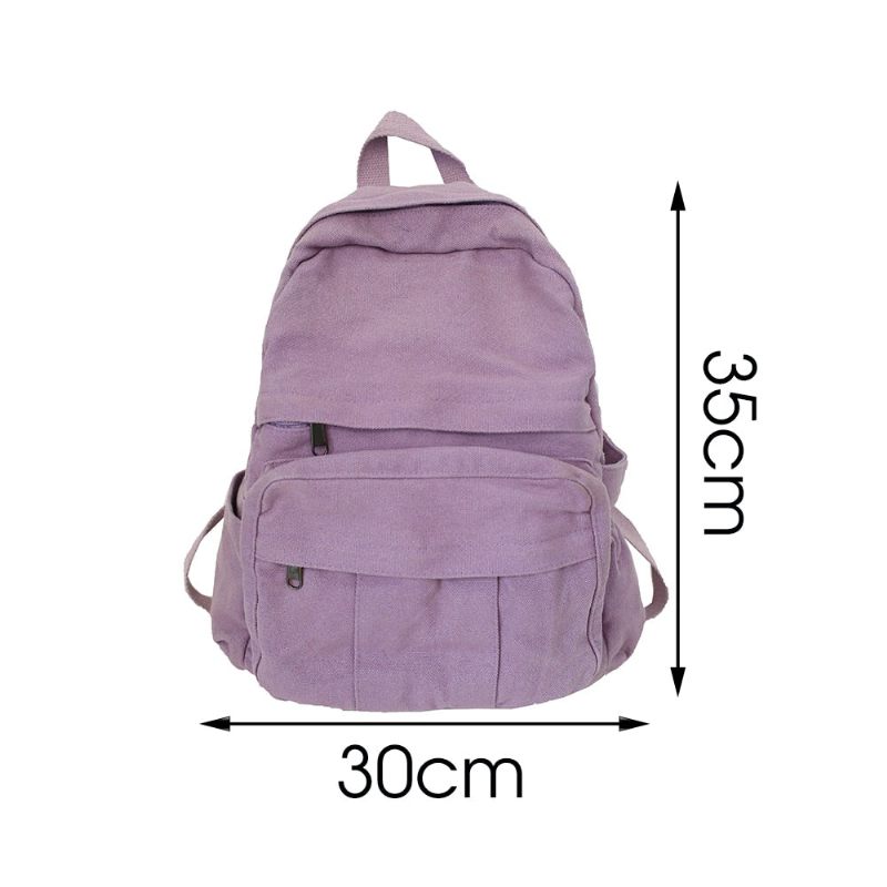 Student Kvinde Bomuld Canvas Rygsæk Kawaii Kvinder Vintage Skoletaske Teenagepige Søde Rygsække Mode Dame Luksus Taske Bog - Sort