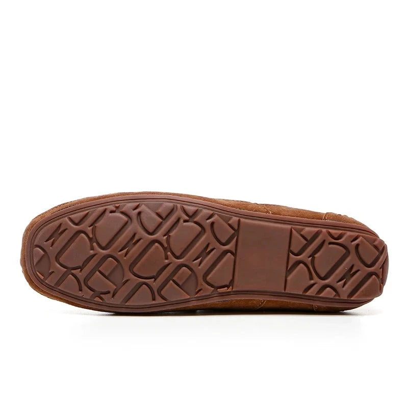 Ægte Læder Mænd Casual Sko Luksus Mærke Loafers - Mørkebrun