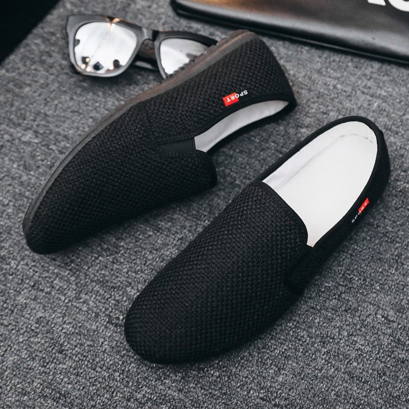 Forår Sommer Mænd Loafers Sko Trend Åndbare Casual Driving Sko - Beige