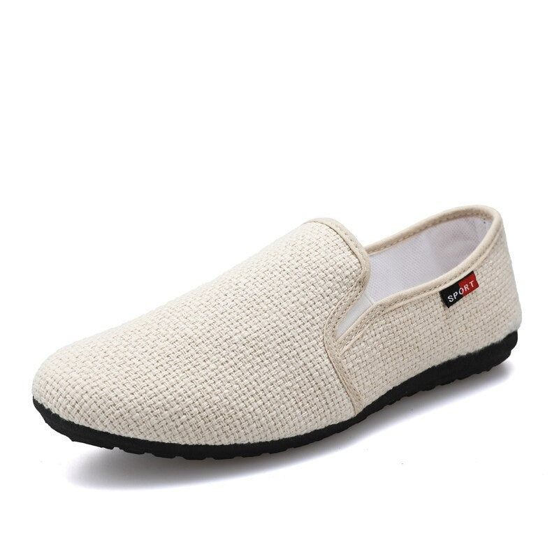 Forår Sommer Mænd Loafers Sko Trend Åndbare Casual Driving Sko - Beige