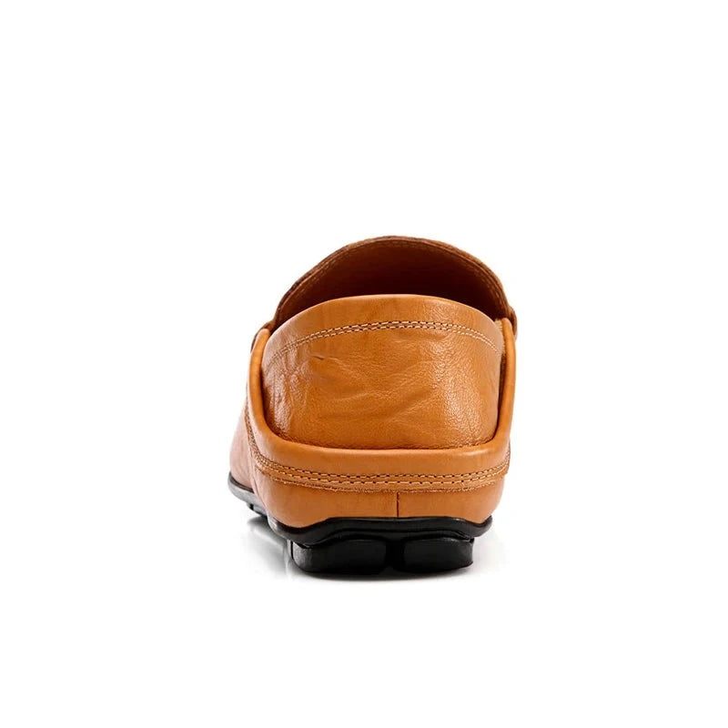 Komfortable Håndlavede Lædersko Casual Mænds Flats Design Mand Bund Læder Mænd Sko - Rød Brun