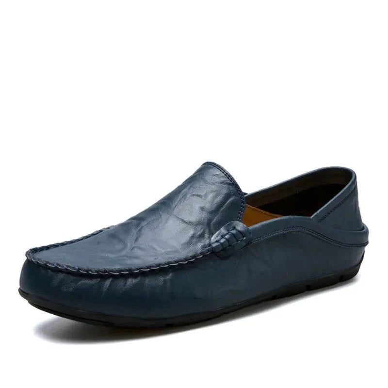Komfortable Håndlavede Lædersko Casual Mænds Flats Design Mand Bund Læder Mænd Sko - Rød Brun