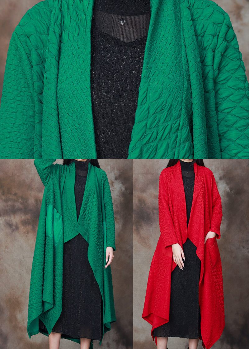 Kvinder Grøn Asymmetrisk Patchwork Bomuld Cardigan Spring - Dame cardigans