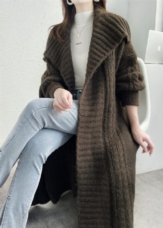 Mørkebrune Loose Knit Cardigans Peter Pan Krave Design Efterår