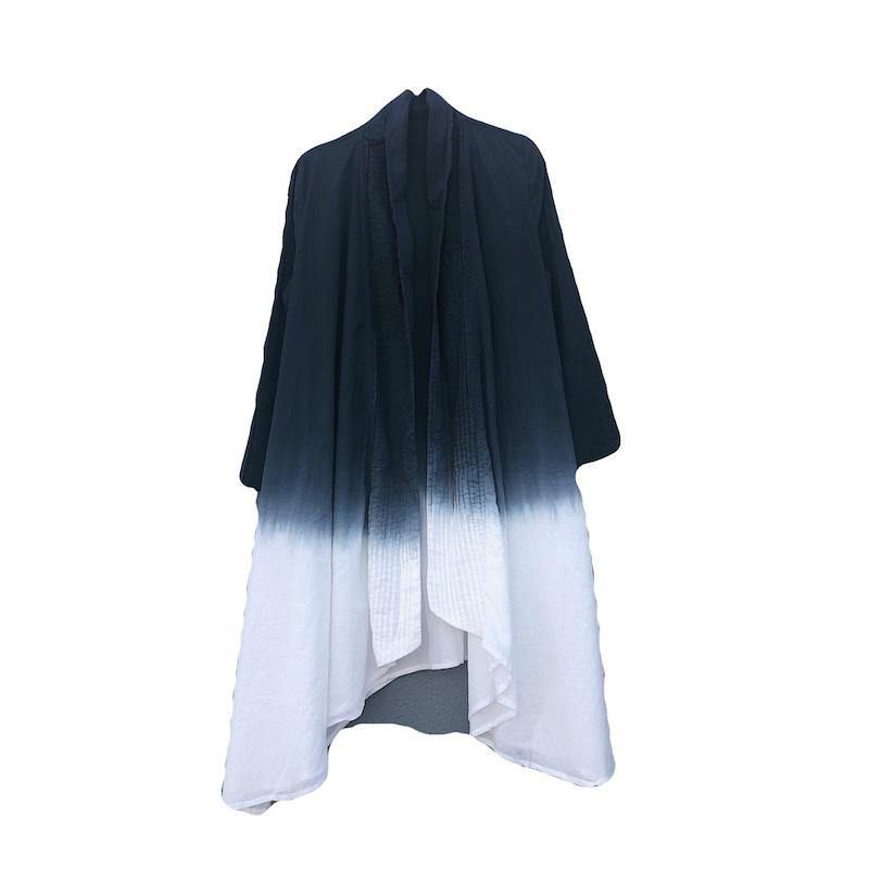 Retro Uregelmæssig Dobbeltlags Gradient Capcoat - Dame cardigans