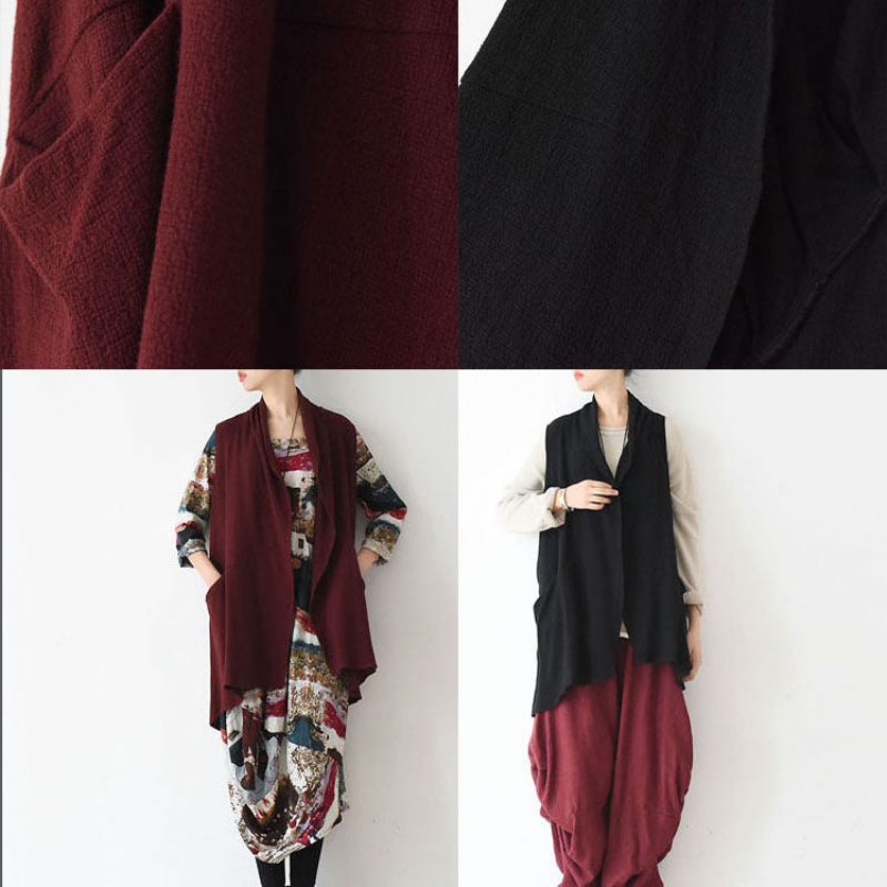 Stilfuld Plus Size Linned Veste Kausal Cardigans Hør Tøj - Dame cardigans