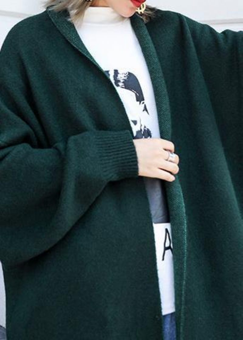 Til Foråret Strik Sweat Toppe Falder Mode Sortlig Grøn Sweater Frakke - Dame cardigans