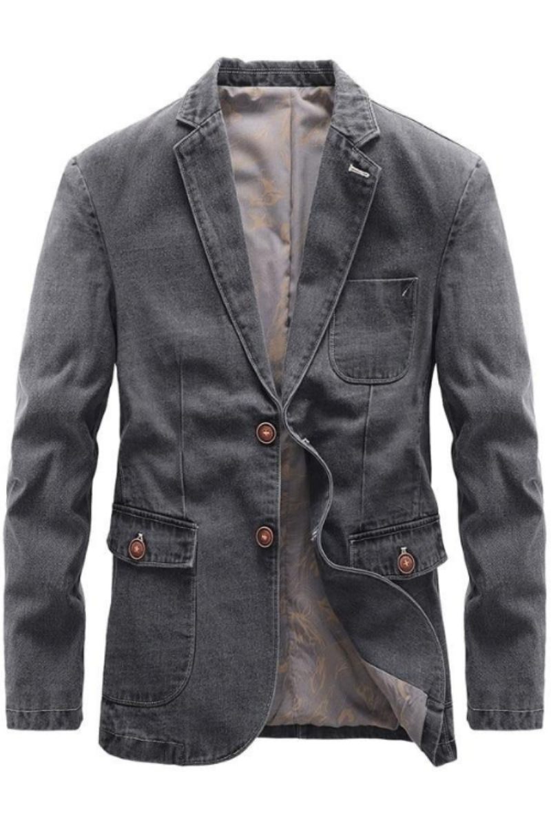 Efterårs Denimjakke Til Mænd Trendy Tynde Denimdragter Jean-jakker Outwear Casual Windbreaker Cowboyfrakker Tøj
