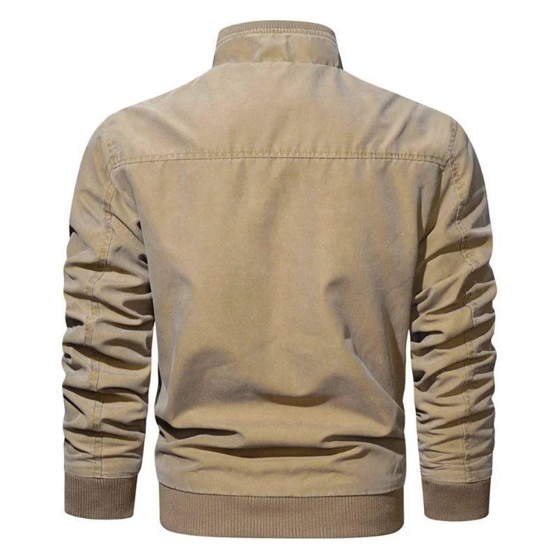 Forår Efterår Mænds Bombeflyjakker Casual Mandlige Outwear Windbreaker Stand Krave Jakke Mænd Baseball Slank - Sort