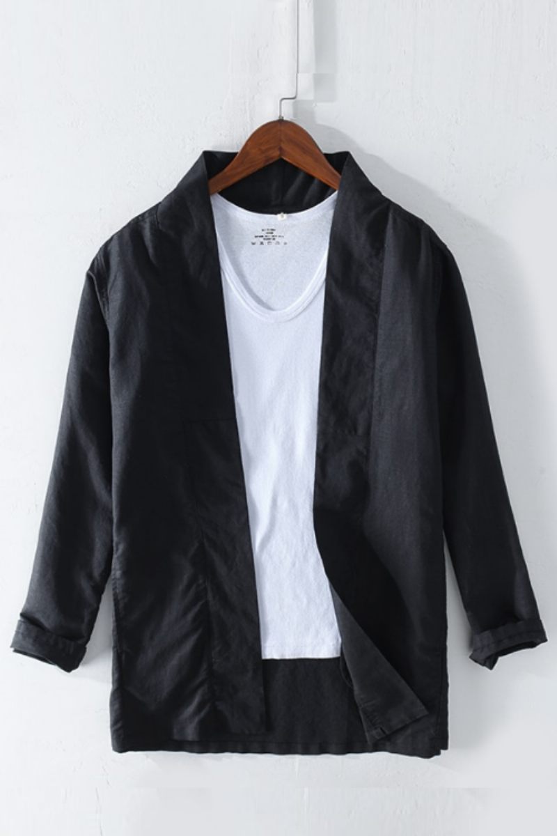 Stil Mænd Cardigan Mand Tøj Frakker Jakker Vintage Åben Stitch Retro Button Langærmet Spring