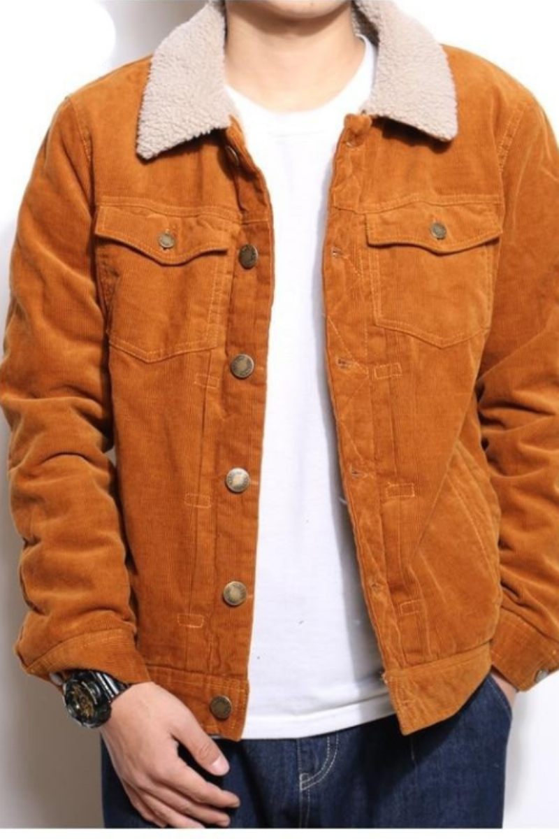 Vinter Denimjakke Til Mænd Herre Fleece Varme Fløjlsjakker Casual Mandlige Standkrave Windbreaker Bomberjakker