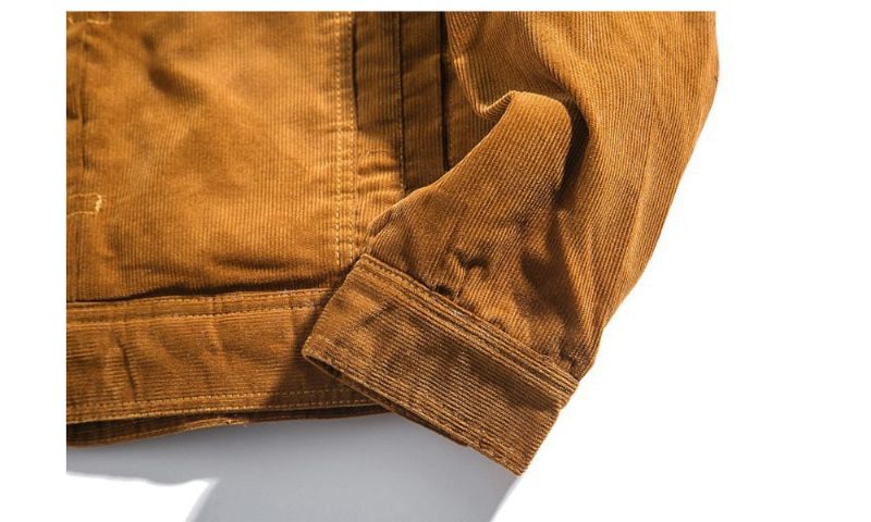 Vinter Denimjakke Til Mænd Herre Fleece Varme Fløjlsjakker Casual Mandlige Standkrave Windbreaker Bomberjakker - Kaki
