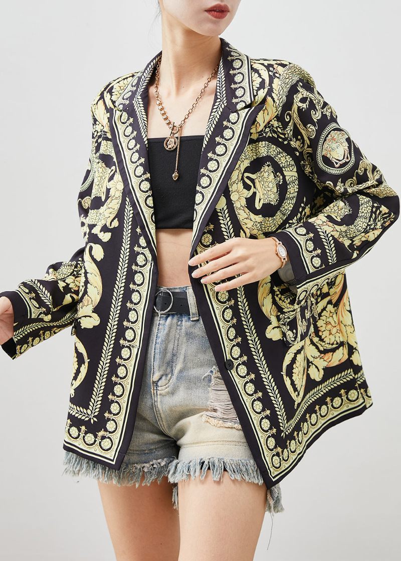 Casual Sort Original Design Print Spandex Coat Spring