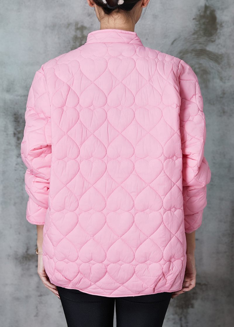Enkel Pink Stand Krave Fin Bomuld Fyldt Parkas Spring - Dame vinterfrakker