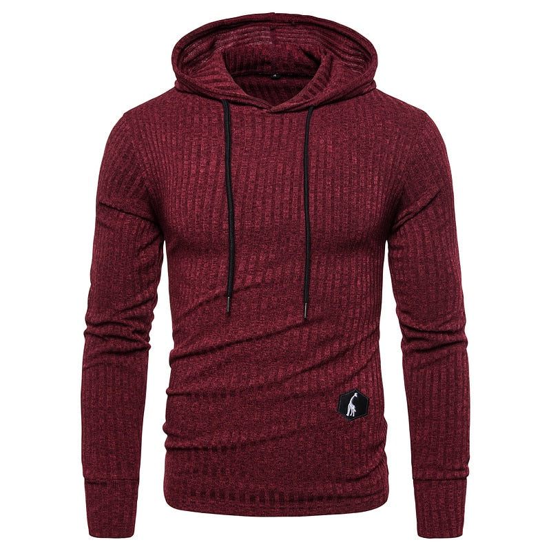 Herre Sweatshirts Ensfarvet Casual Stretch Slim Fit Hættetrøjer Mandlige Efterår Basic Streetwear Mænd - Sw01-Navy