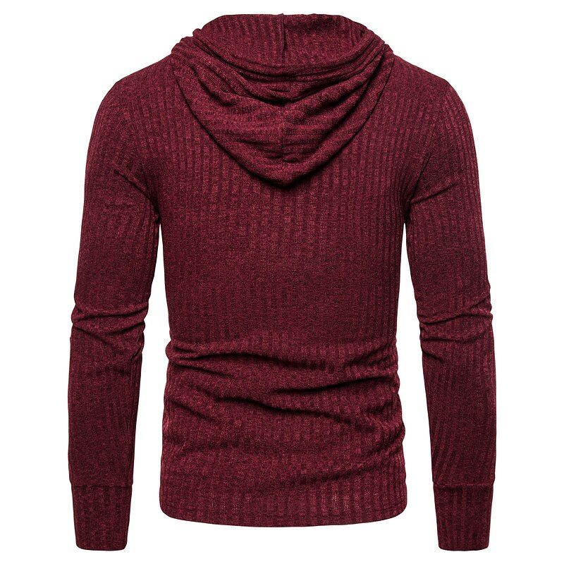 Herre Sweatshirts Ensfarvet Casual Stretch Slim Fit Hættetrøjer Mandlige Efterår Basic Streetwear Mænd - Sw01-Navy
