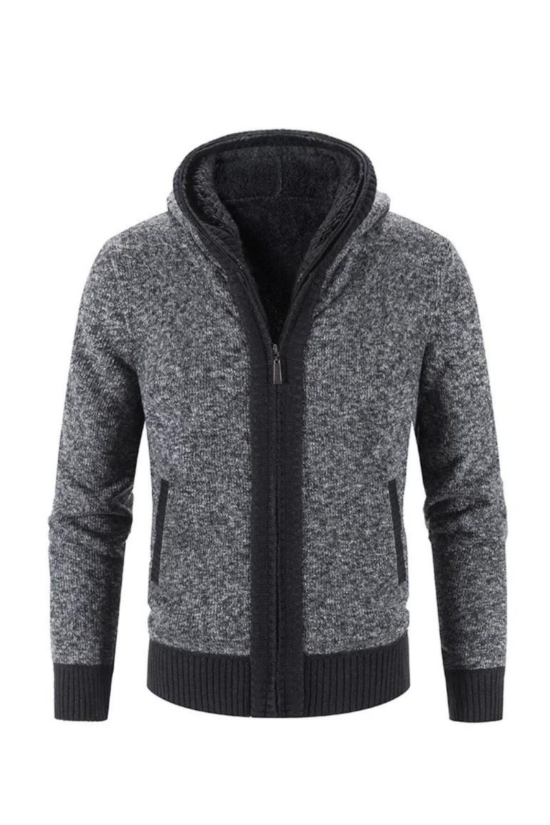 Mænd Hættecardigans Sweatere Trøjer Til Vinter Fritidstrøjer Nye Mandlige Tykkere Varme Cardigans Hættetrøjer Slanke