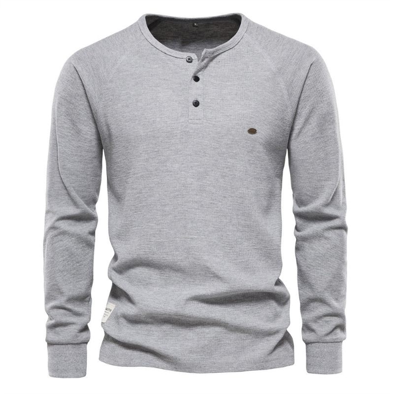 Mænd Ny Efterårstrøje Blød Sweater Herre Pure O-halstrøjer Knaptrøjer Varm Slim Fit Herretøj - Hvid