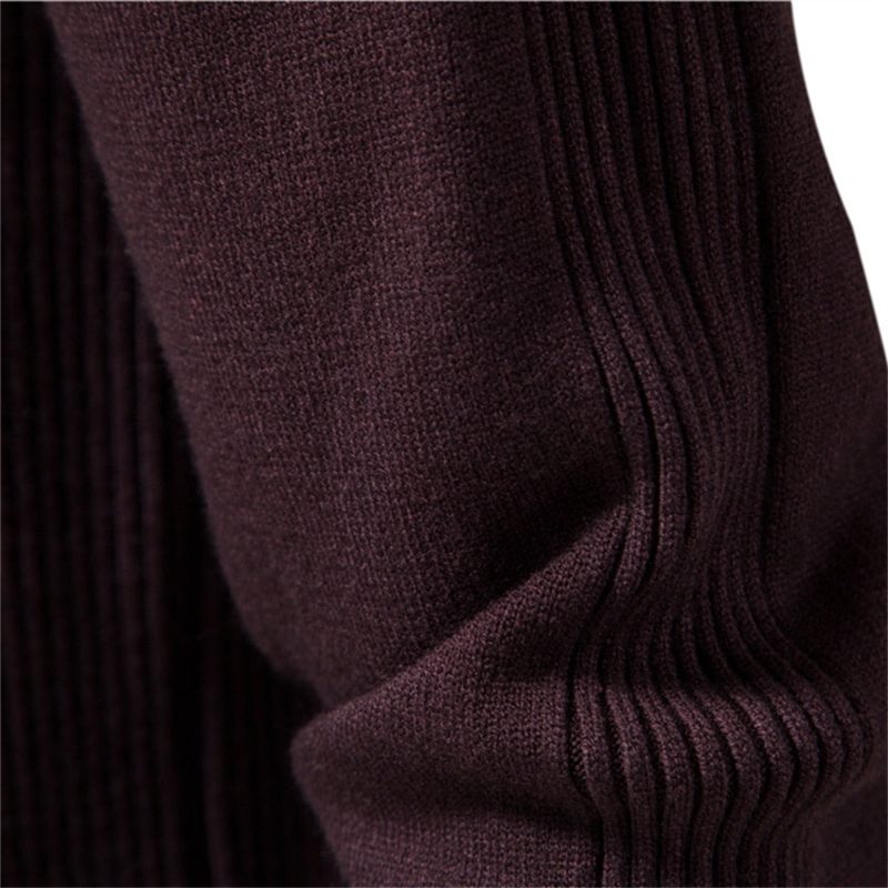 Mænd Sweater Casual Ensfarve Varm Vinter Slim Herre Sweatere - Flogblå