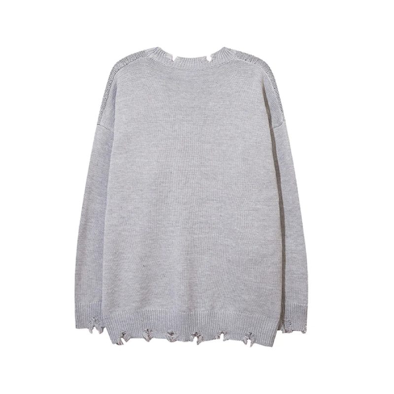 Sweater Hip Hop Pullover Toppe Vinter Streetwear Warm Mænd Damer - Sort