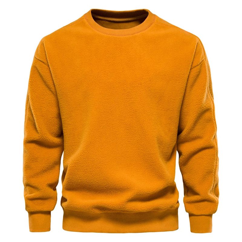 Sweater Mænds Efterår Vinter Stil Afslappet Enkel Solid Pullover Top - Sort