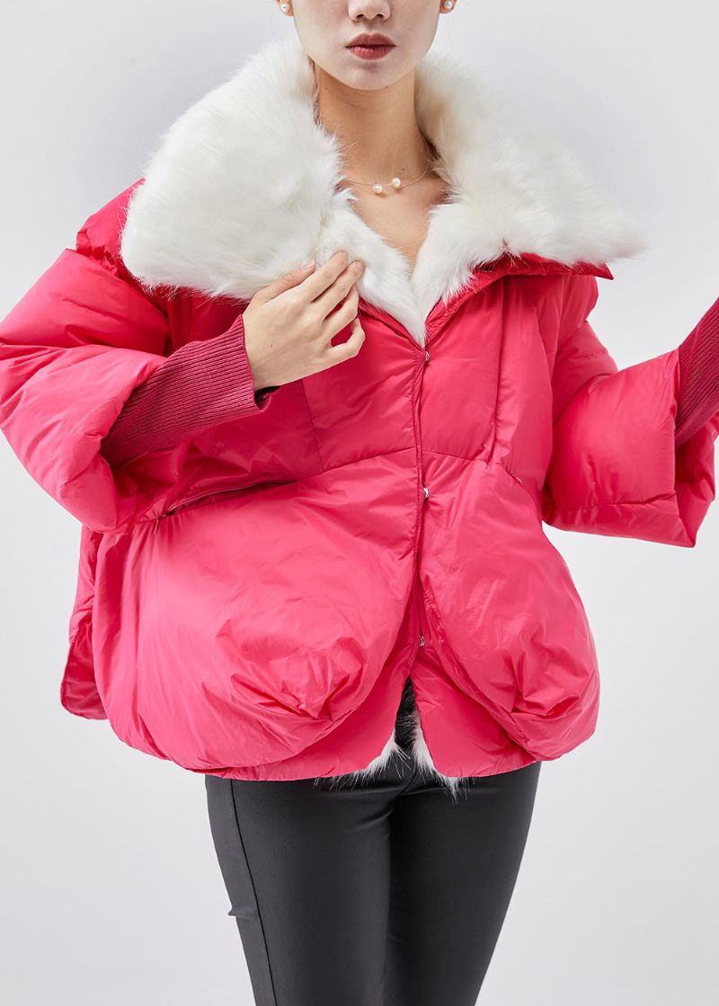 Boutique Pink Pelskrave Fin Bomuld Fyldt Vinter Kort Frakker - Dame dunjakker