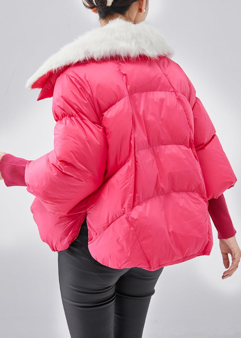 Boutique Pink Pelskrave Fin Bomuld Fyldt Vinter Kort Frakker - Dame dunjakker