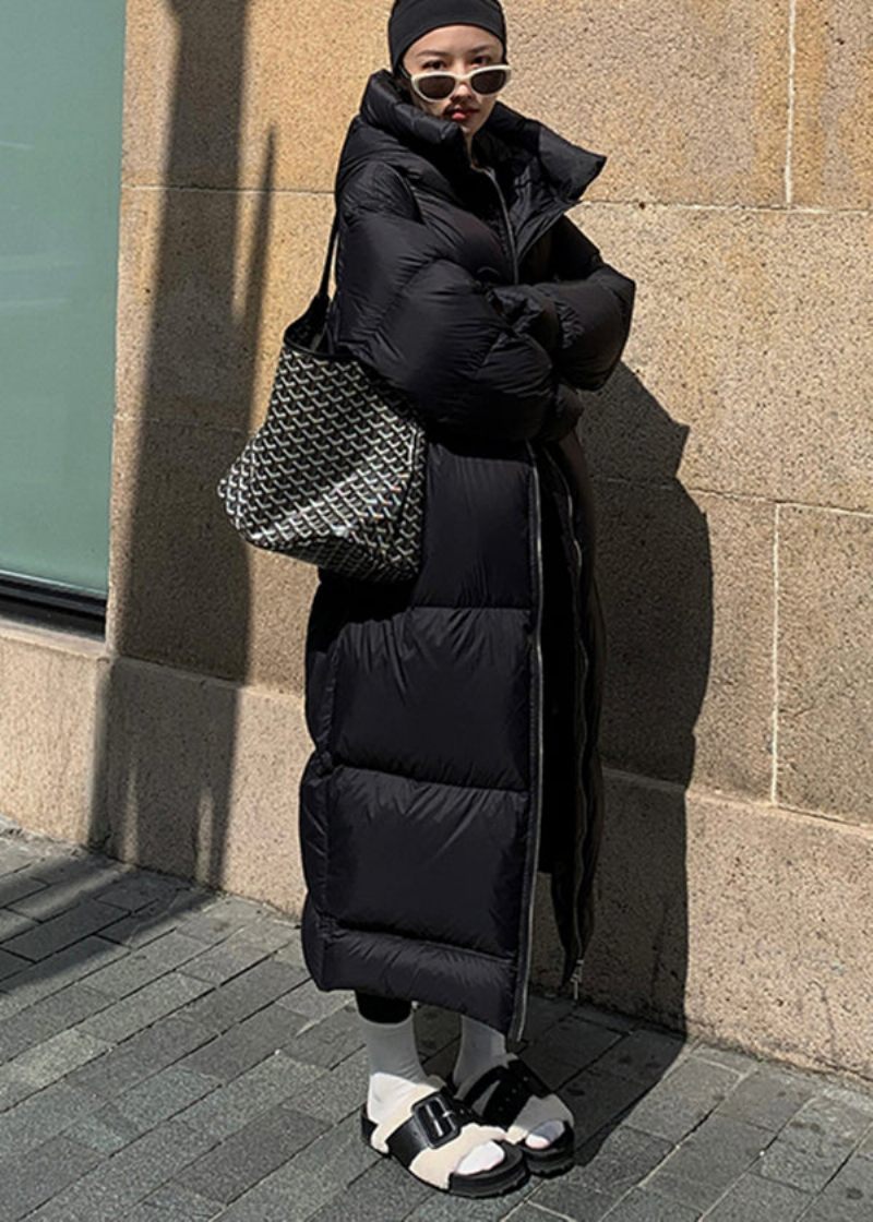 Fashion Khaki Lynlåslommer Hooded Duck Down Puffer Coat Vinter - Dame dunjakker
