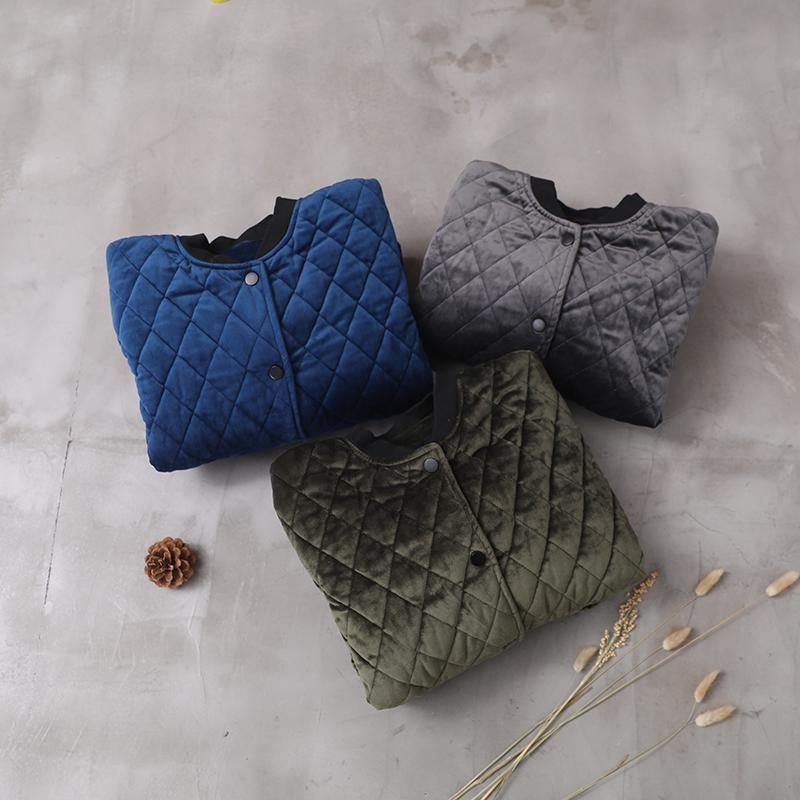 Luksus Plus Size Tøj Vinterjakke To Lommer Vinter Outwear Grønne Tykke Damefrakker - Grå