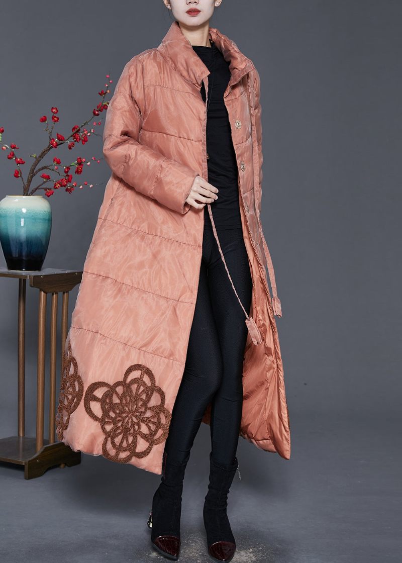 Orange Andedun Canada Goose Jakke Broderet Vinter