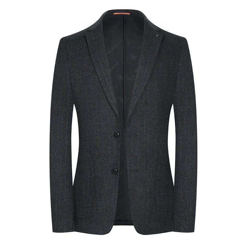 Efterår Og Vinter Smuk Mænds Business Fritidsjakke Jakke Young Two Buckle Single West Shirt - Blå