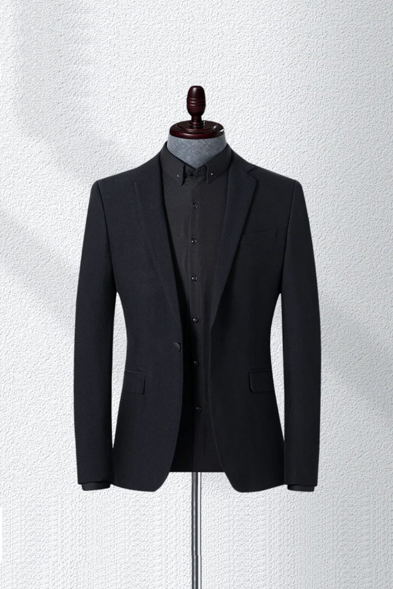 Mænd Slim Fit Solid Casual Elegant Jakkesæt Jakker Outwear Luksusfrakker Stilfuldt Forår Og Efterår Outfits