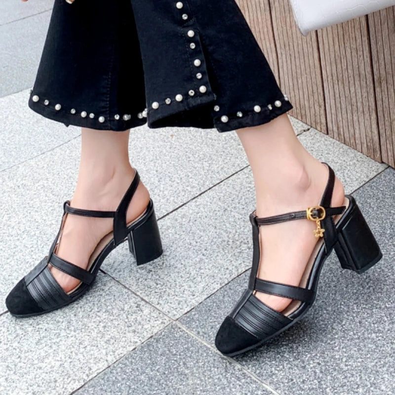 Elegante Damesandaler Sommersko Højhælede Gladiator Flip Flops Female - Abrikos