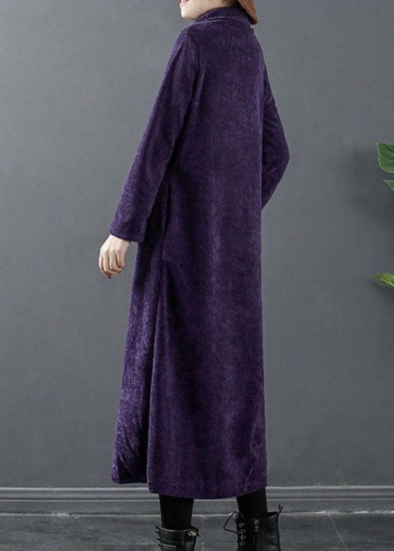 Monteret Lilla Turtle Neck Ulden Maxi Kjole Vinter - Dame uldfrakker