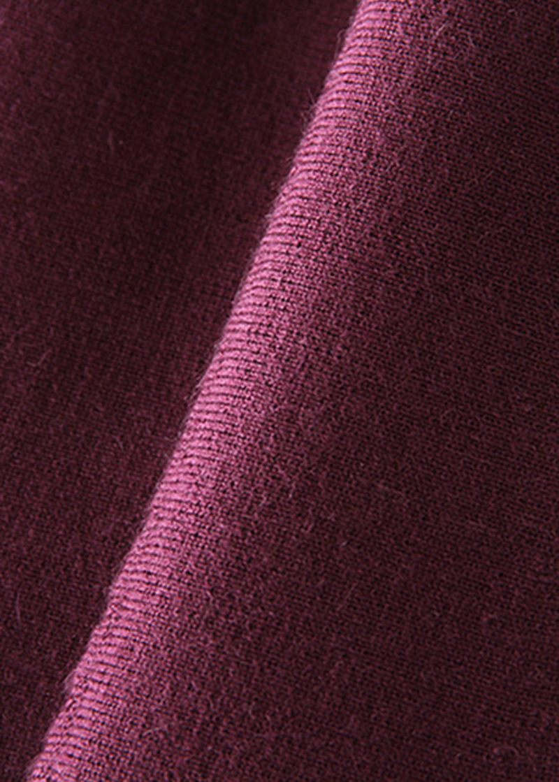 Plus Size Mulberry O-hals Slim Fit Uldkjoler Forår - Dame uldfrakker
