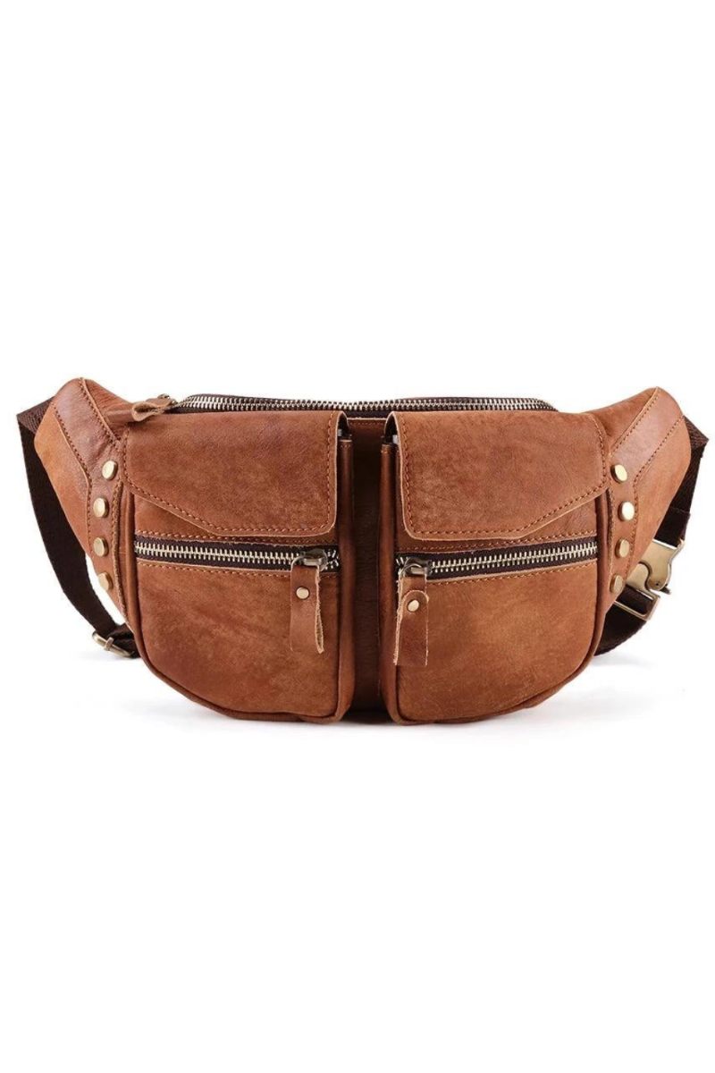 Ægte Læder Mænd Messenger Bag Casual Crossbody Taske Håndtaske Mand Rejse Skulder Brysttaske