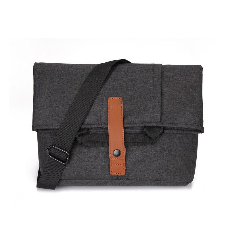 Herre Skuldertasker Lærred Messenger Tasker Vintage Vandtætte - Sort