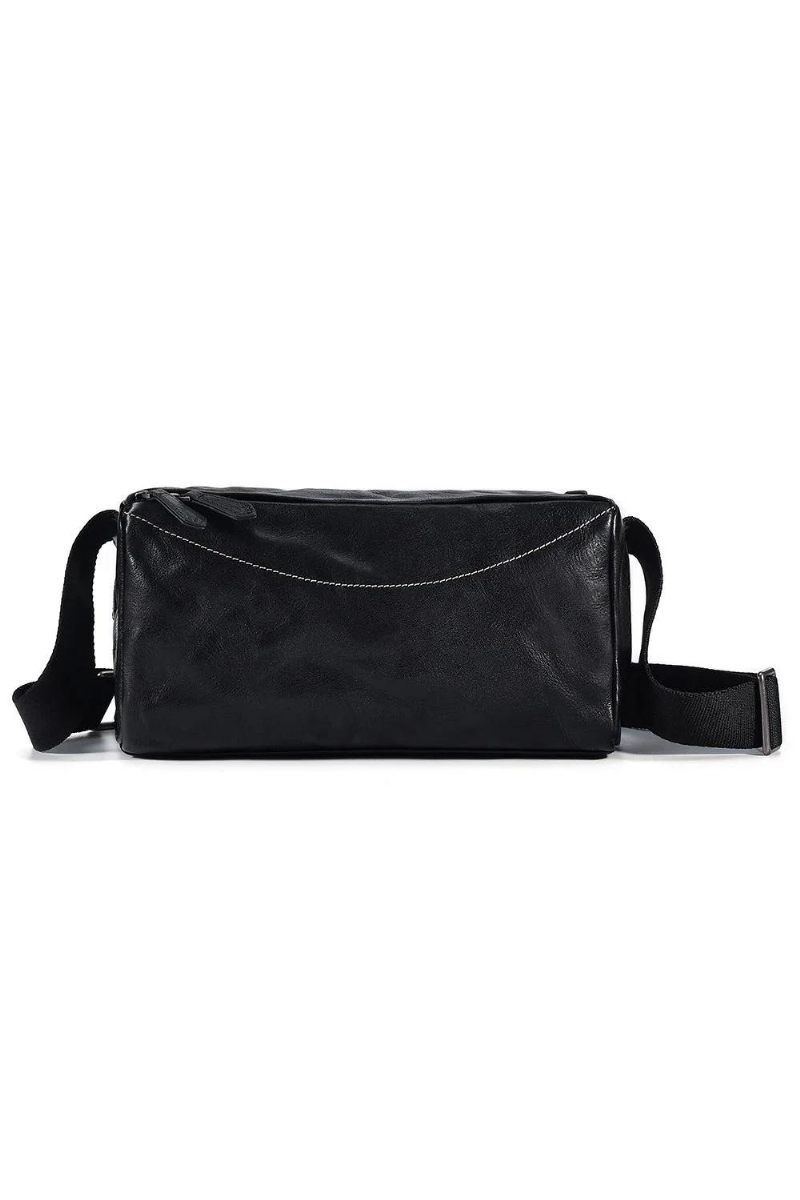 Mænd Ægte Læder Crossbody Taske Retro Skuldertasker Rejse Små Messenger Tasker Casual Punge Mandlige