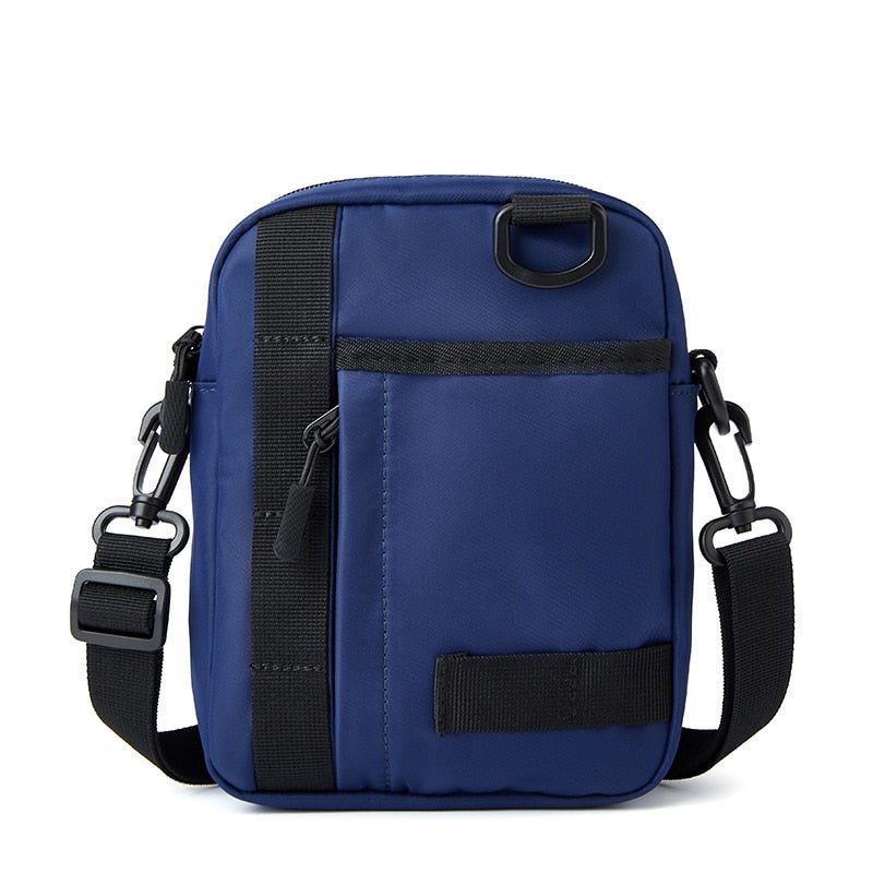 Mænd Lærred Stof Crossbody Taske Vintage Solid Brysttasker Vandtæt Student Lille Multifunktionstasker - Sort
