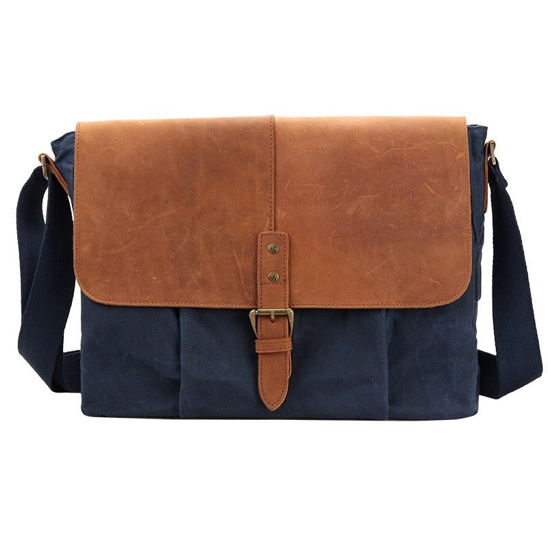 Mænd Messenger-taske I Lærred Til Casual Vintage Skuldertasker Vandtætte Crossbody-tasker Højkvalitets Rejsetaske - Grå