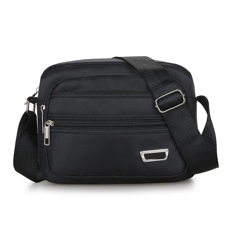 Messenger-taske Til Mænd Mini Business-skuldertasker Casual Cross Body Messenger-tasker Til I Flere Lag - Sort