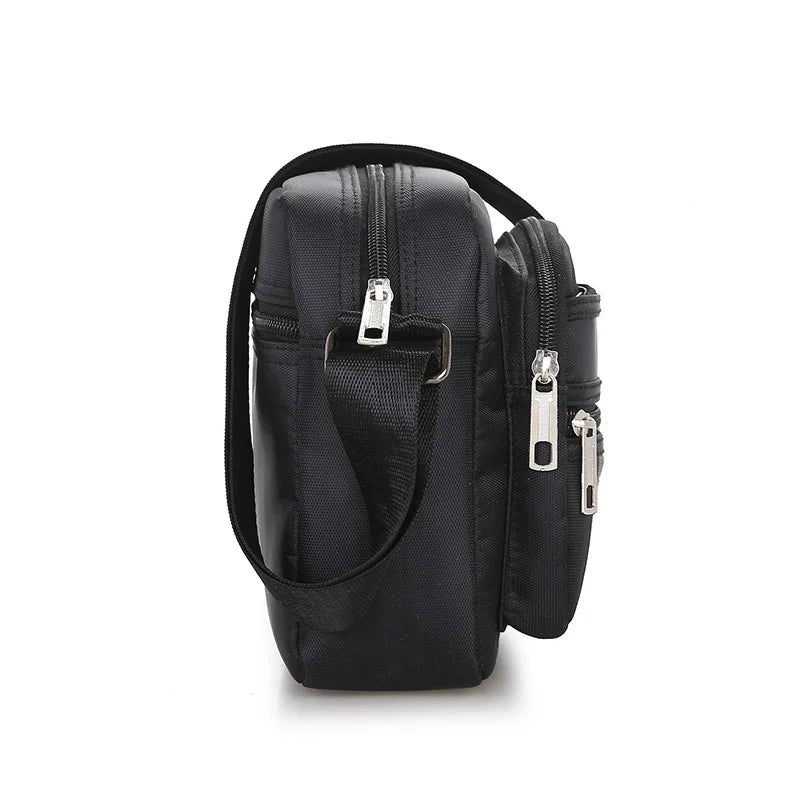 Messenger-taske Til Mænd Mini Business-skuldertasker Casual Cross Body Messenger-tasker Til I Flere Lag - Sort