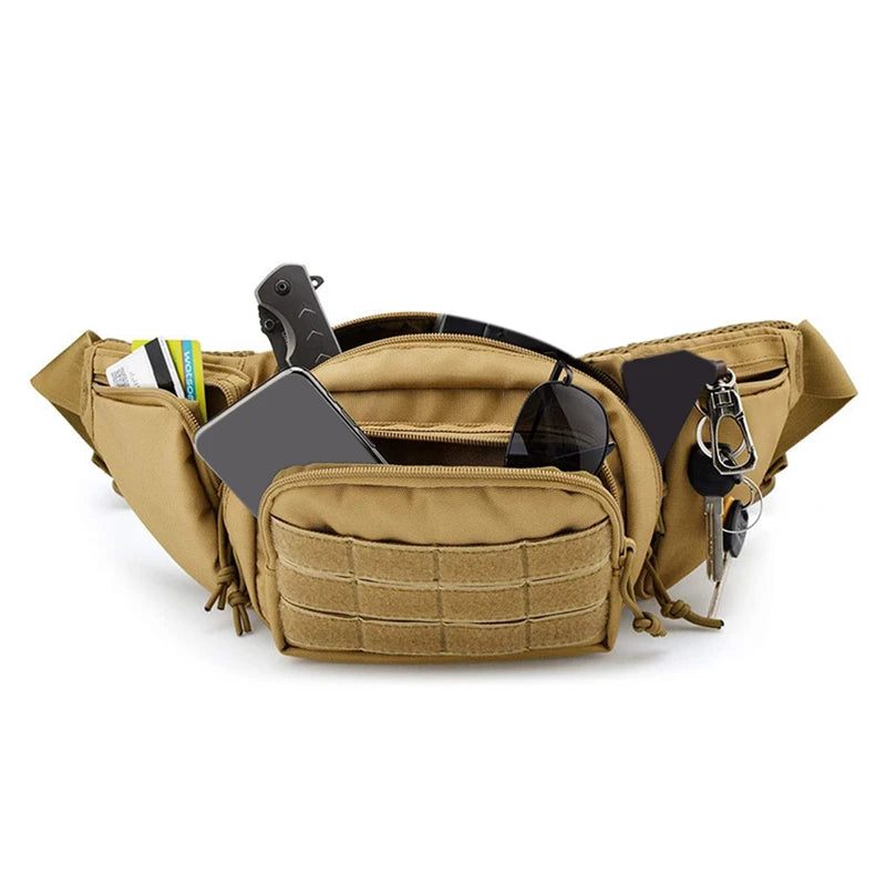 Taljetaske Pistolhylster Militær Fanny Pack Sling Skuldertaske Udendørs Brystpakke Skjult Pistolbærehylster - Khaki