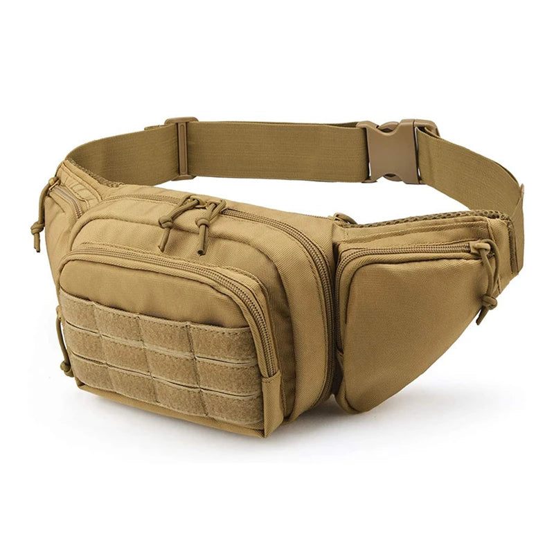 Taljetaske Pistolhylster Militær Fanny Pack Sling Skuldertaske Udendørs Brystpakke Skjult Pistolbærehylster - Khaki